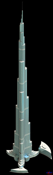3d dubai tower skyscraper model - Burj Khalifa Dubai Tower by Gandoza